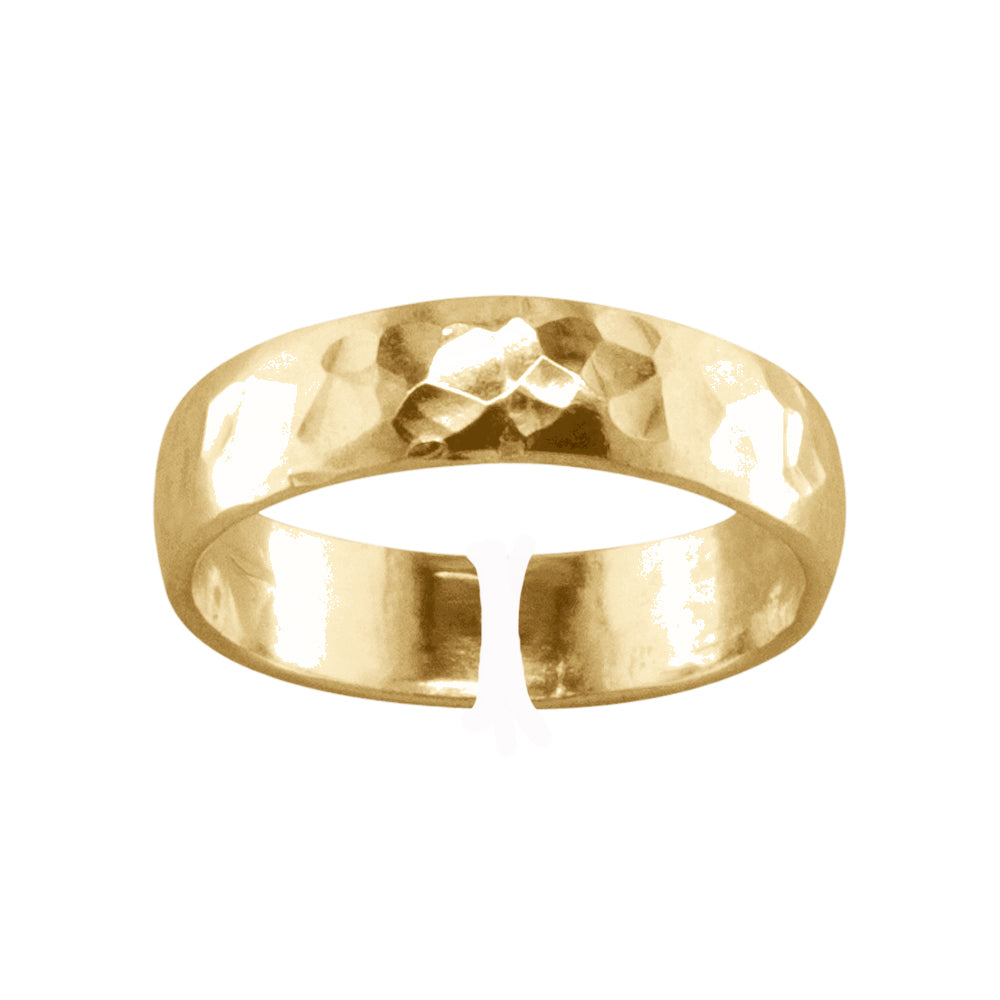 Bold Hammered - Gold Filled Adjustable Toe Ring - TRA03-H GF