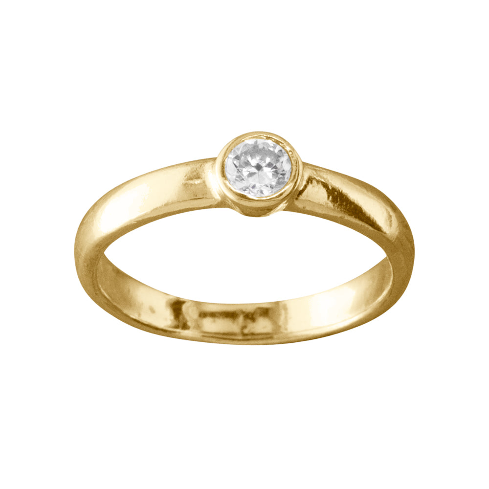 CZ Solitaire - Gold Vermeil Toe Ring - TR40 GV