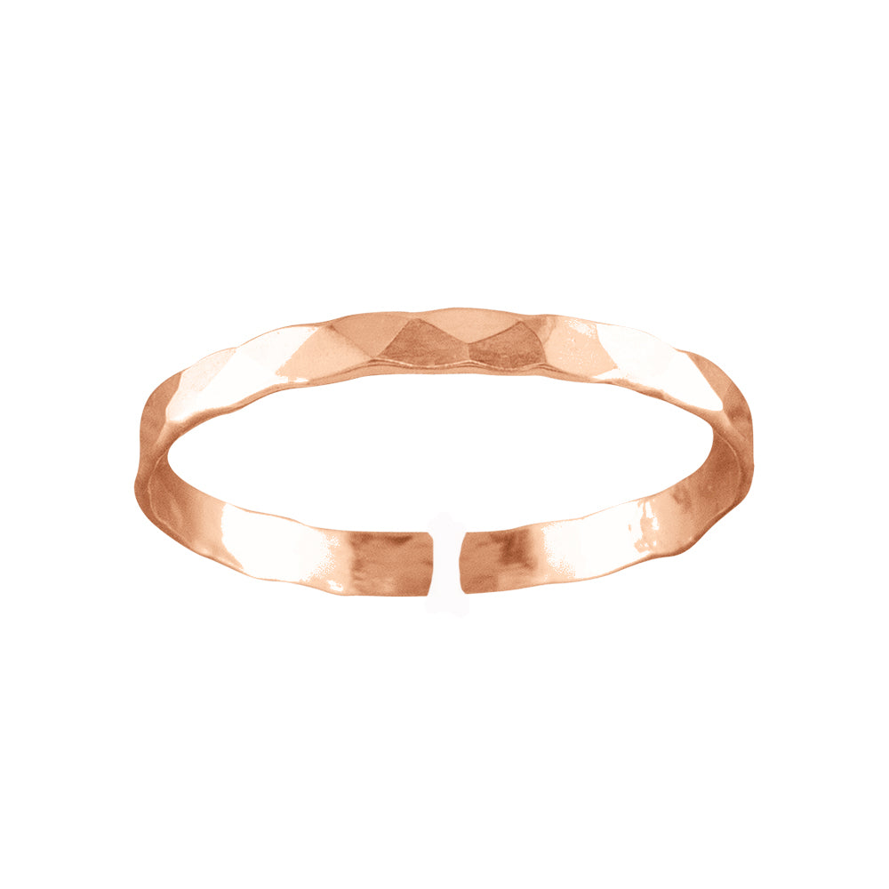 Classic Hammered - Rose Gold Adjustable Toe Ring - TRA01-H RG
