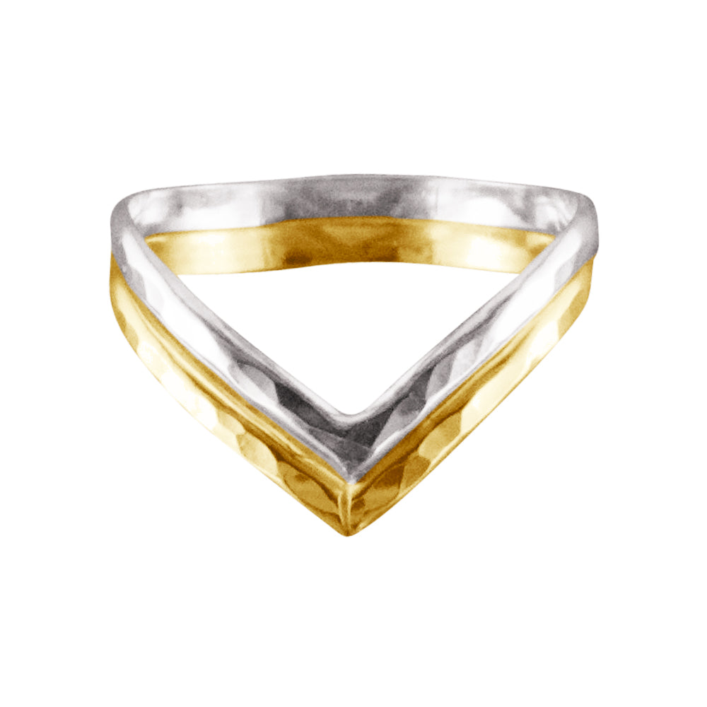 Double V - Two Tone Thumb Ring - TH16 MX