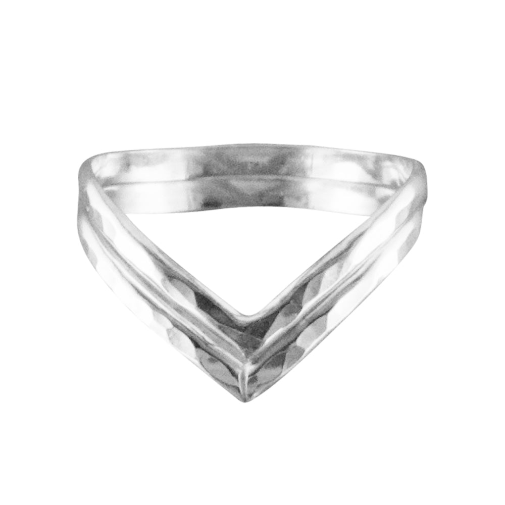 Double V - Sterling Silver Thumb Ring - TH16 SS