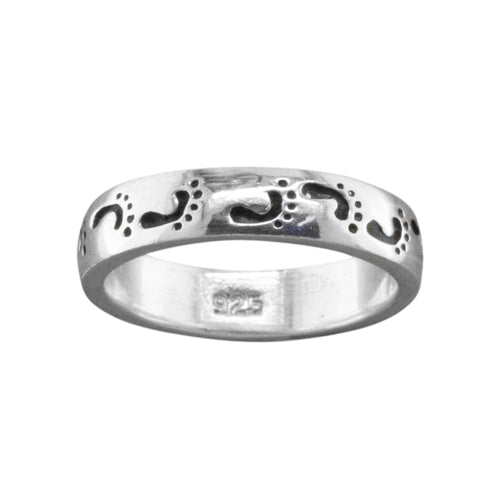 Footprints - Sterling Silver Thumb Ring - TH20 SS