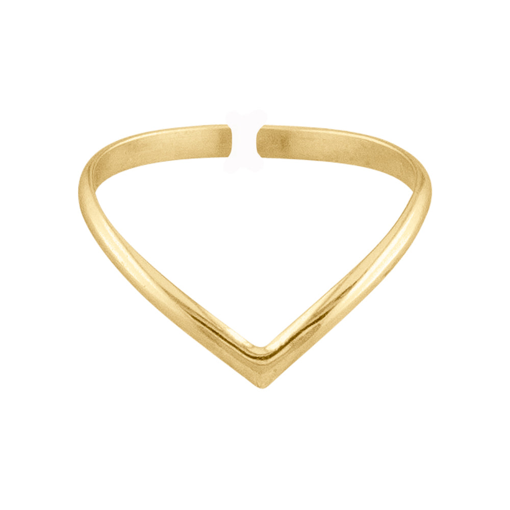 The V - Gold Filled Adjustable Toe Ring - TRA14 GF