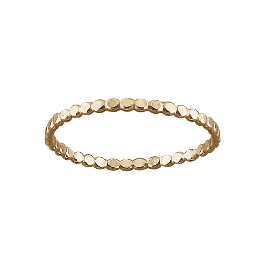 1.3mm Gold Filled Tiny Dots Flat Ring