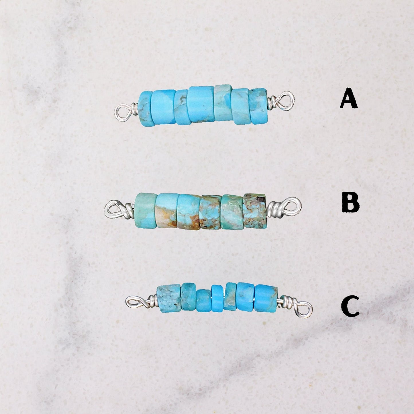 Kingman Turquoise Permanent Jewelry Connector Charms