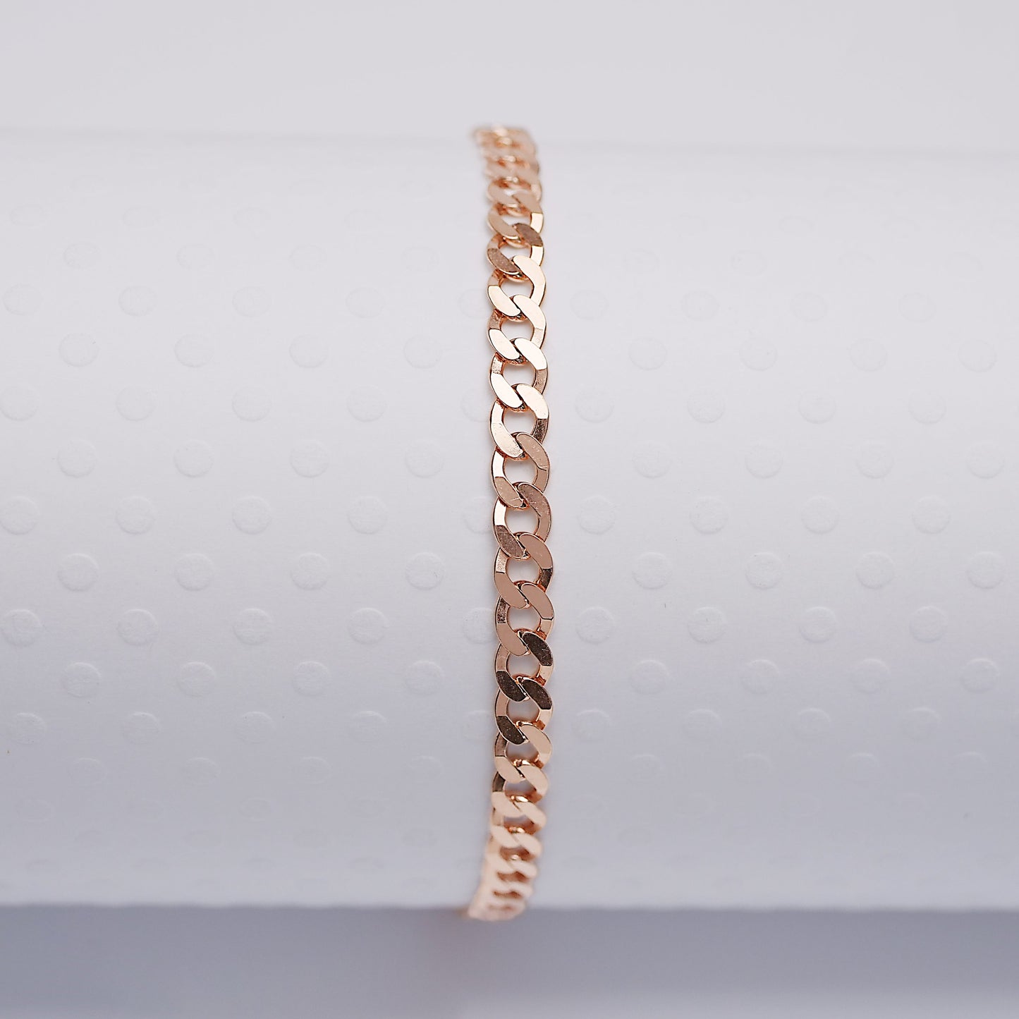 4mm Curb - Rose Gold Vermeil Anklet - ANK18 RG