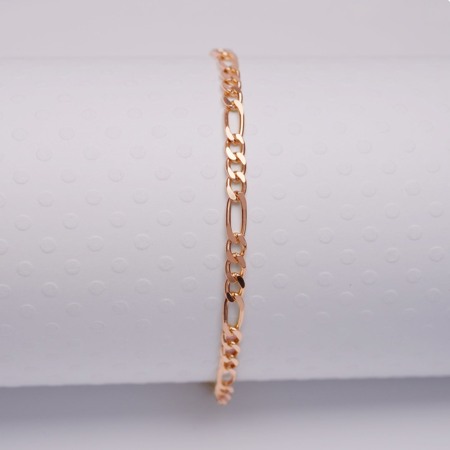 Figaro - Rose Gold Vermeil Anklet - ANK09 RG