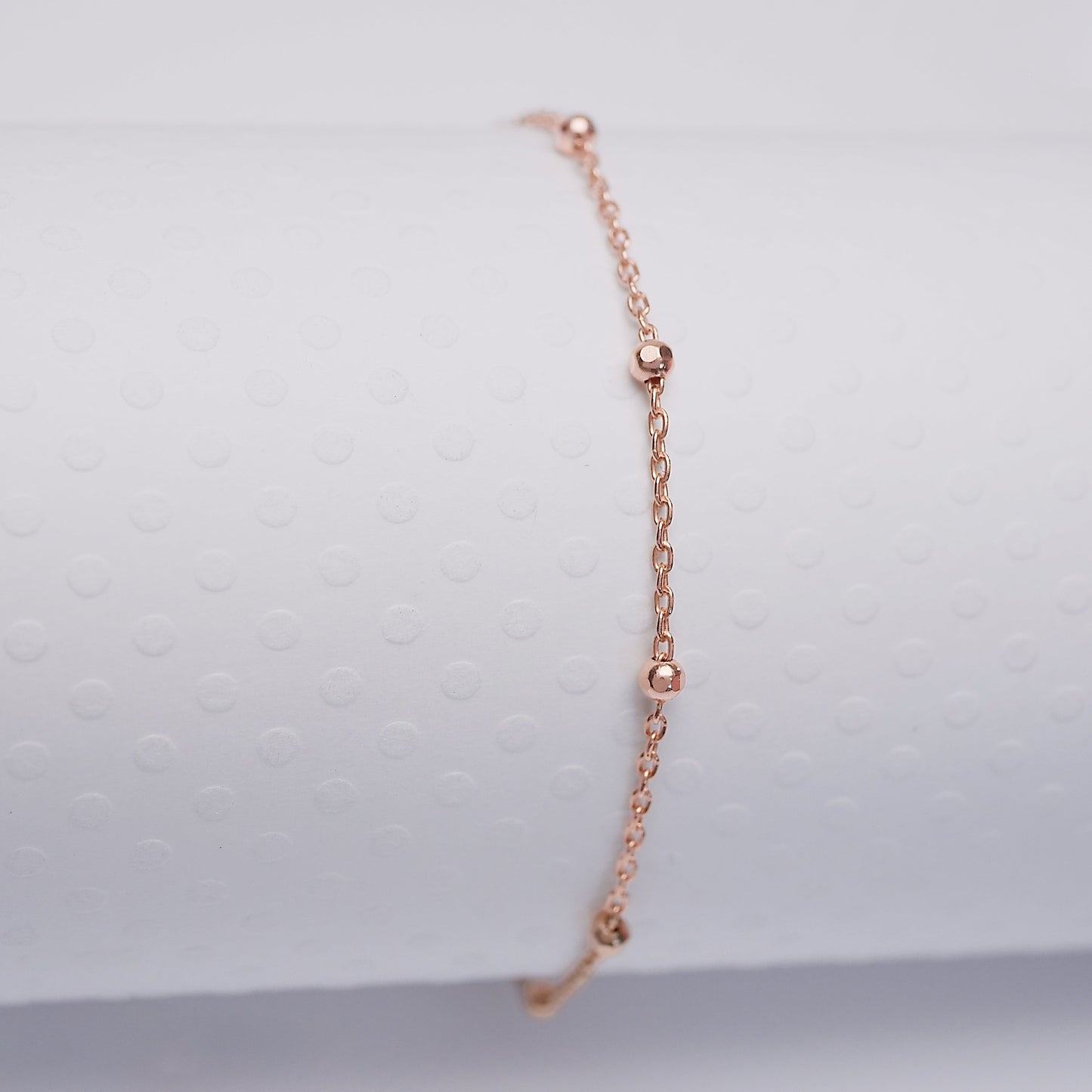 Cable Satellite - Rose Gold Vermeil Anklet - ANK14 RG
