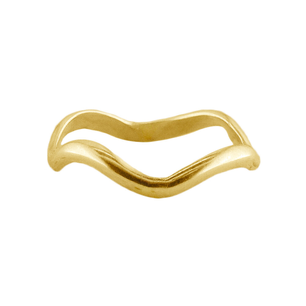 14K Solid Gold Wavy Toe Ring - 14K TR27