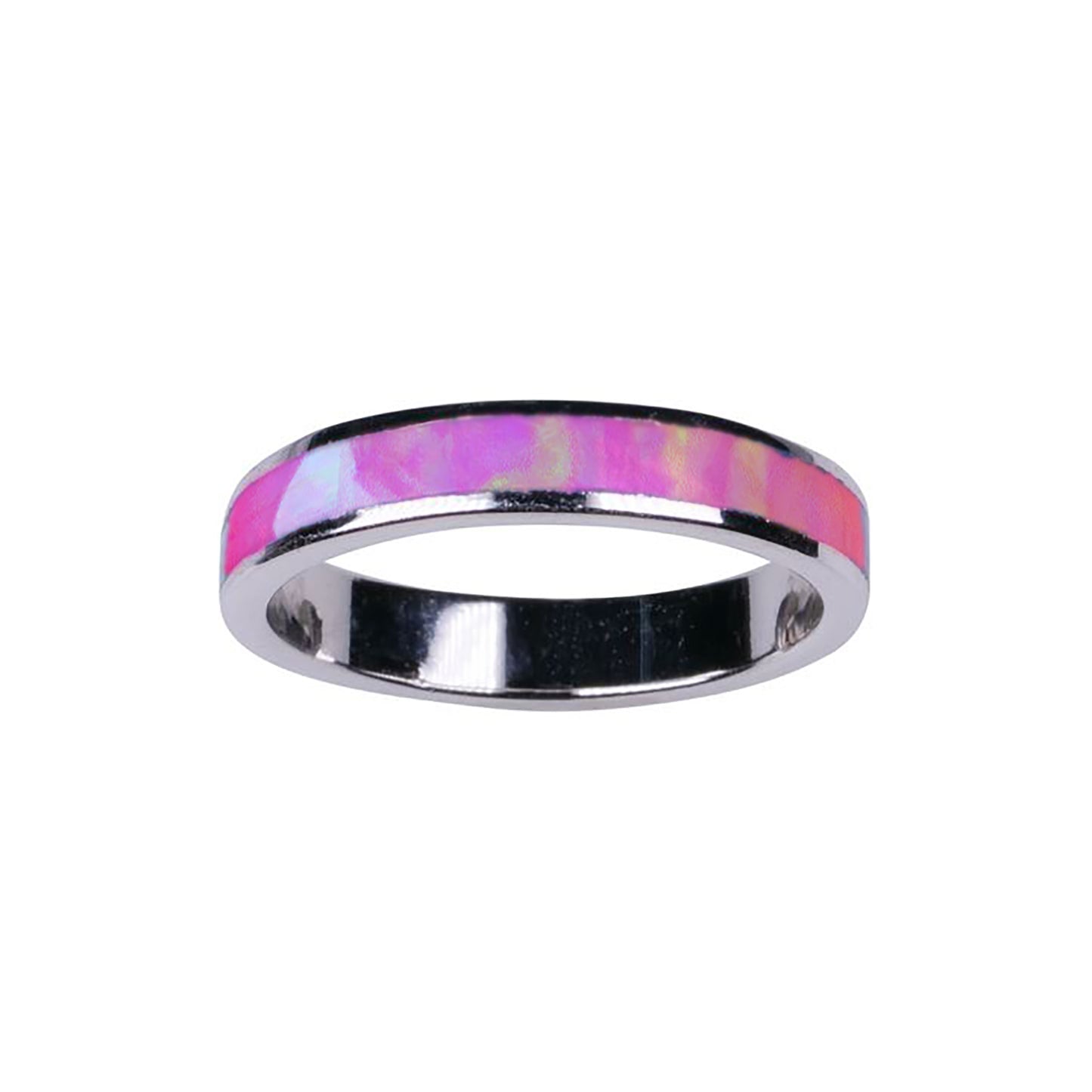 4mm Pink Opal Channel - Sterling Silver Toe Ring - TR69-P SS