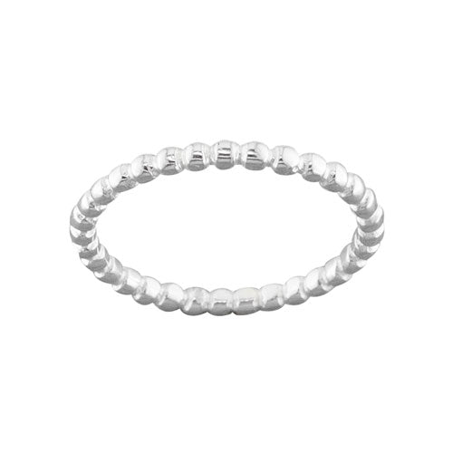 1.8mm Sterling Silver Bead Flat Ring