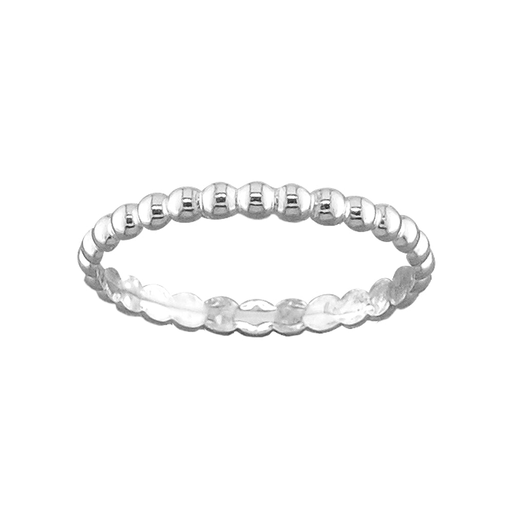 1.8mm Sterling Silver Bead Flat Ring