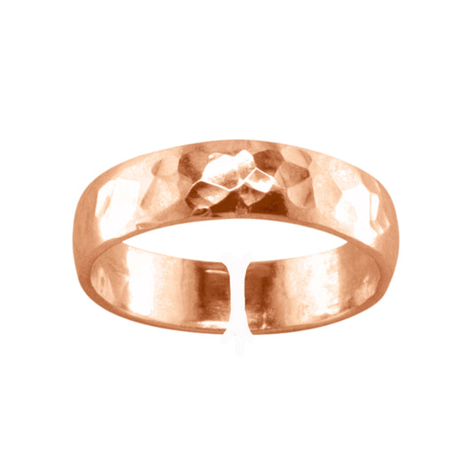 Bold Hammered - Rose Gold Adjustable Toe Ring - TRA03-H RG