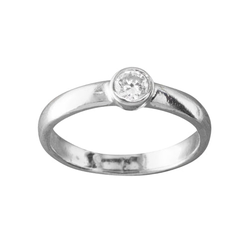 CZ Solitaire - Sterling Silver Toe Ring - TR40 SS