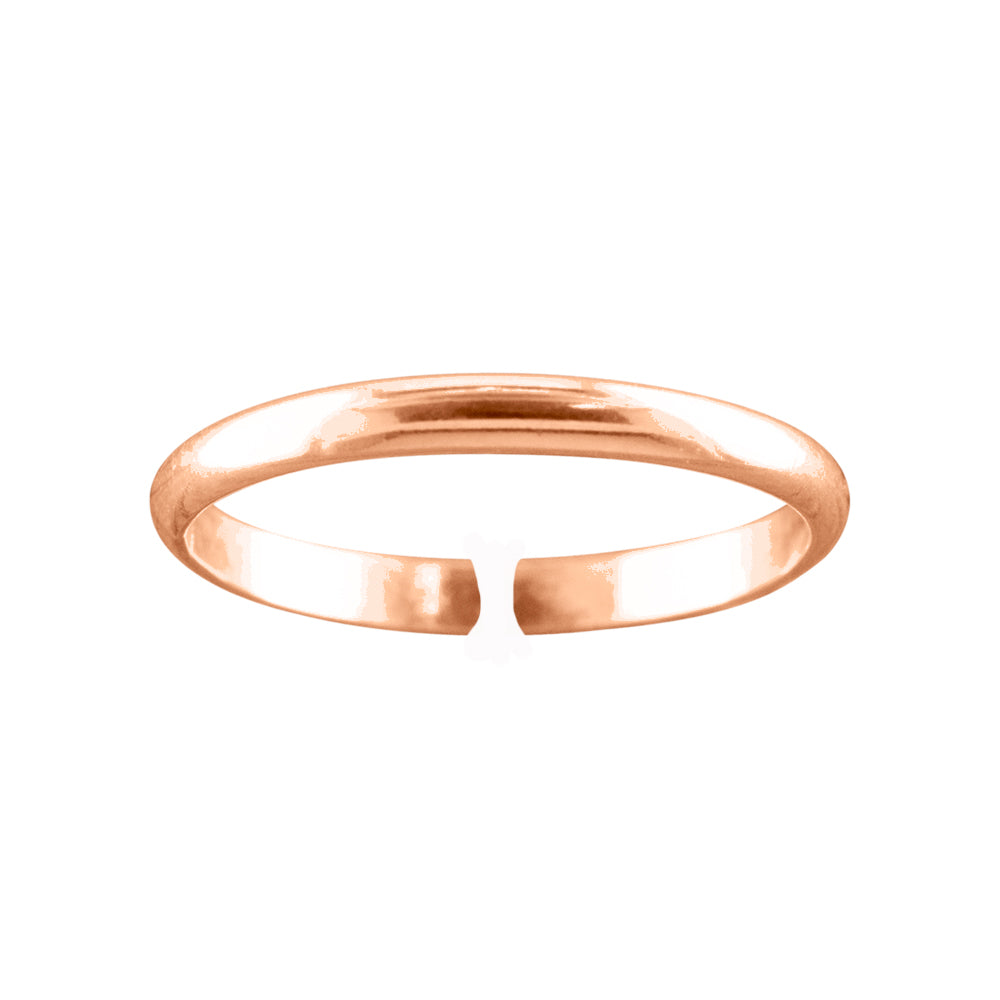 Classic 2mm - Rose Gold Adjustable Toe Ring - TRA30 RG