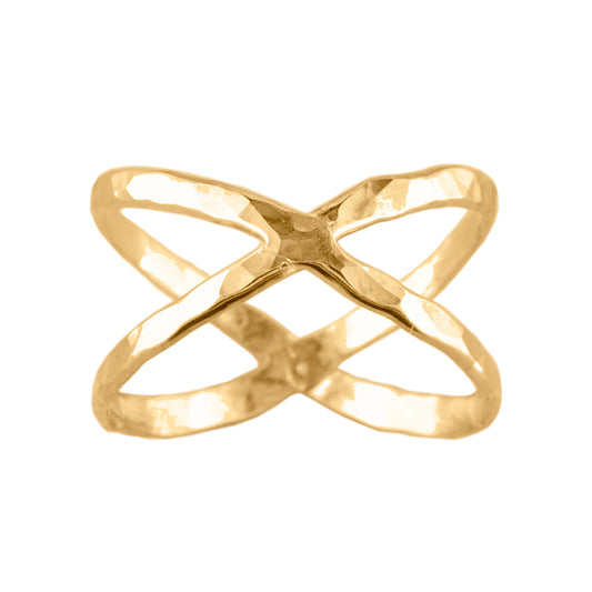 Criss Cross - Gold Filled Thumb Ring - TH33 GF