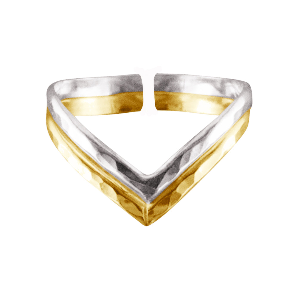 Double V - Two Tone Adjustable Toe Ring - TRA16 MX
