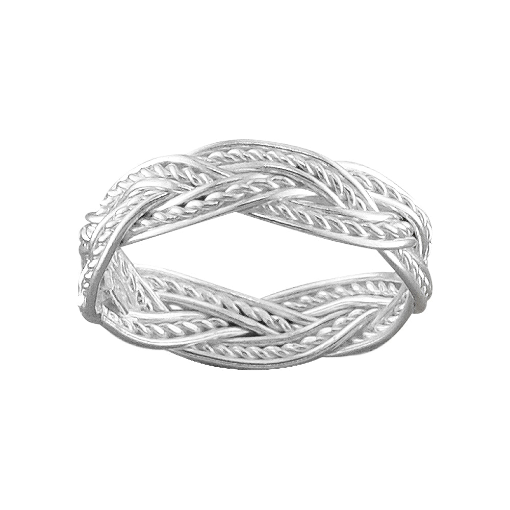 Fancy Weave - Sterling Silver Thumb Ring - TH56 SS