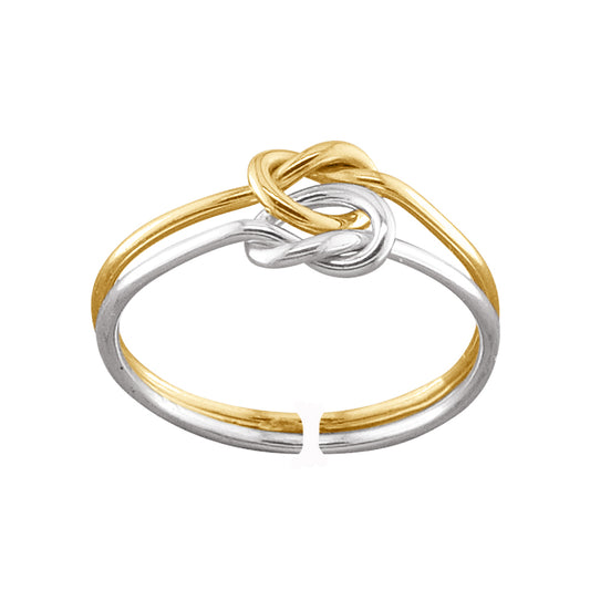 Love Knot - Two Tone Adjustable Toe Ring - TRA24 MX