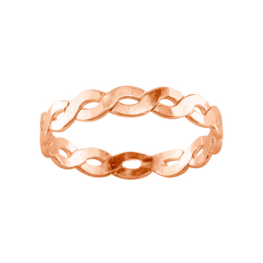 Medium Braid - Rose Gold Filled Toe Ring - TR05 RG