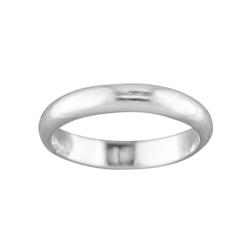 3mm Sterling Silver Rounded Flat Ring