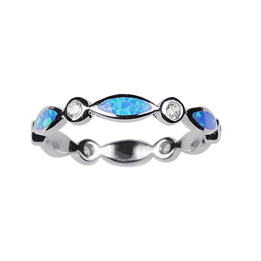 Blue Opal Marquise - Sterling Silver Toe Ring - TR64-B SS