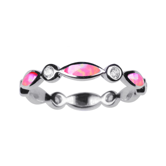 Pink Opal Marquise - Sterling Silver Toe Ring - TR64-P SS