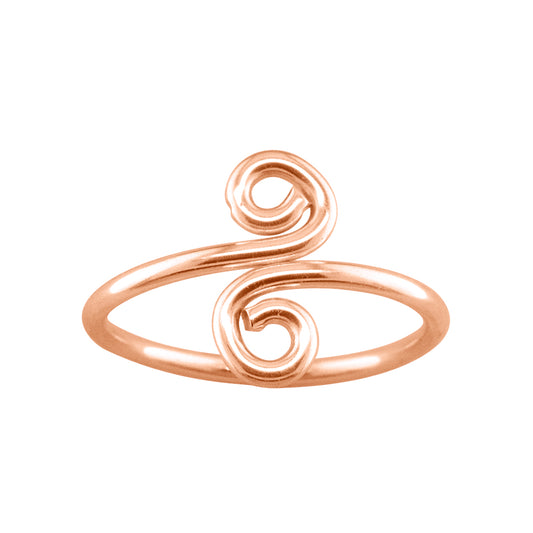 Swirl - Rose Gold Filled Adjustable Toe Ring - TRA32 RG