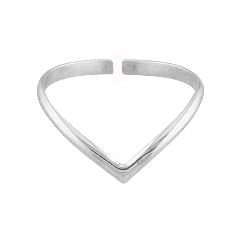 The V - Sterling Silver Adjustable Toe Ring - TRA14 SS