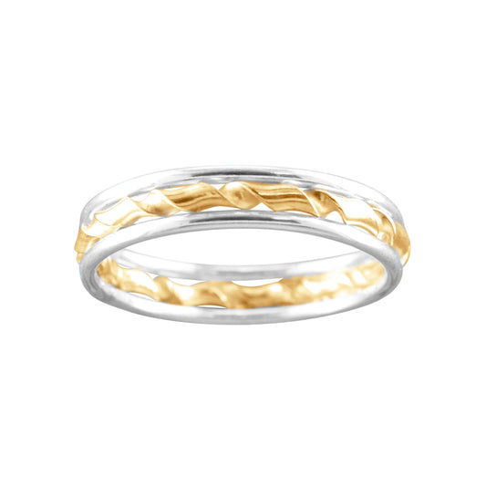 Triple with Twist - Two Tone Thumb Ring - TH22 SS/MX