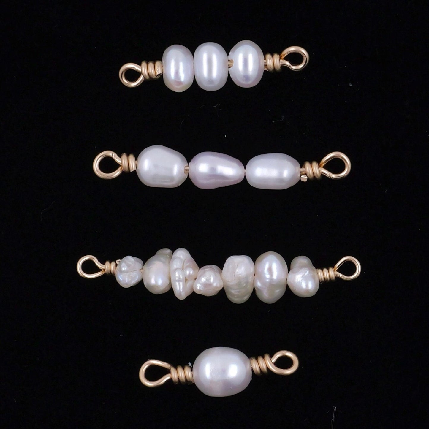 Permanent Jewelry Connector Genuine Freshwater Pearl Charms