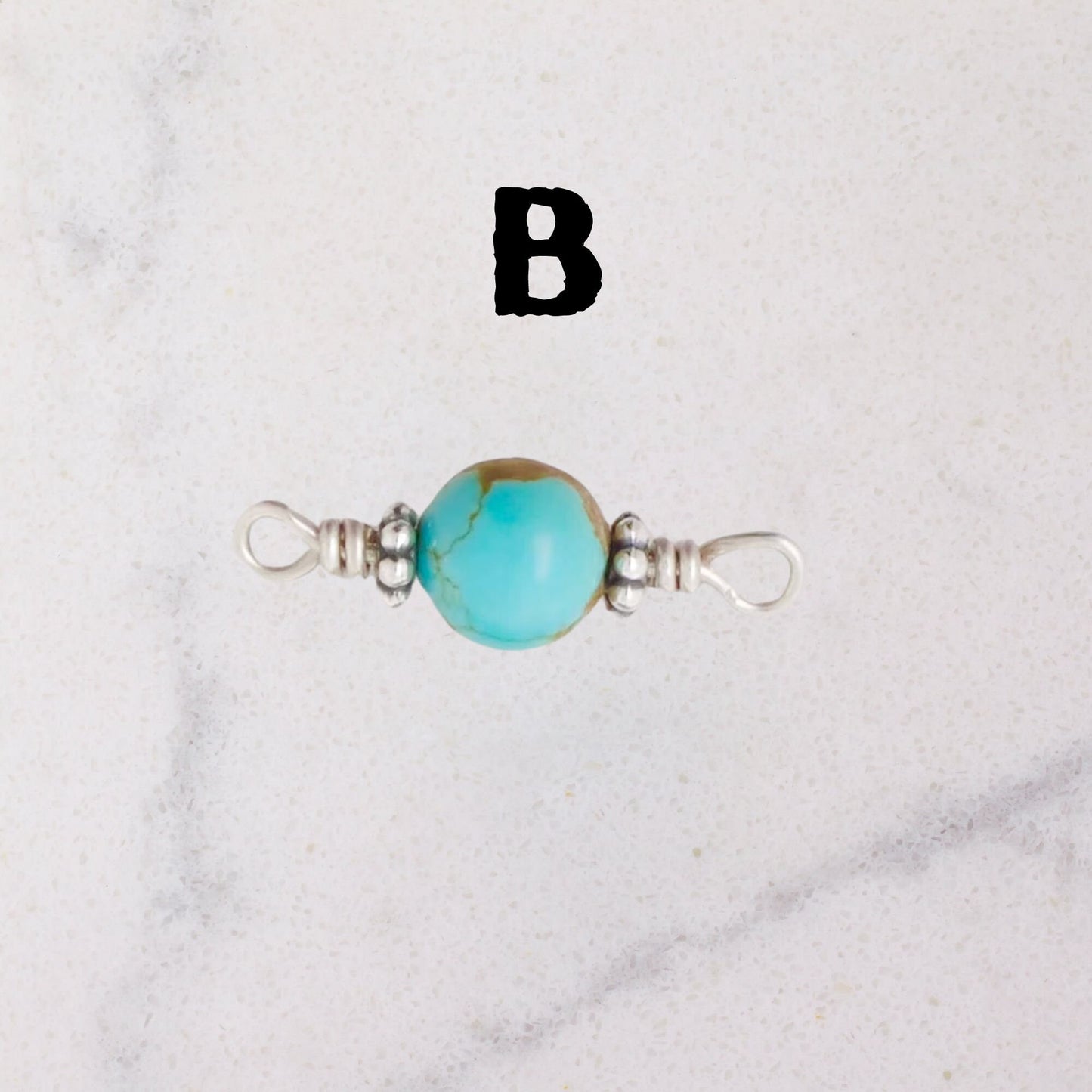 RARE Number 8 Mine Turquoise Connector Permanent Jewelry Charm