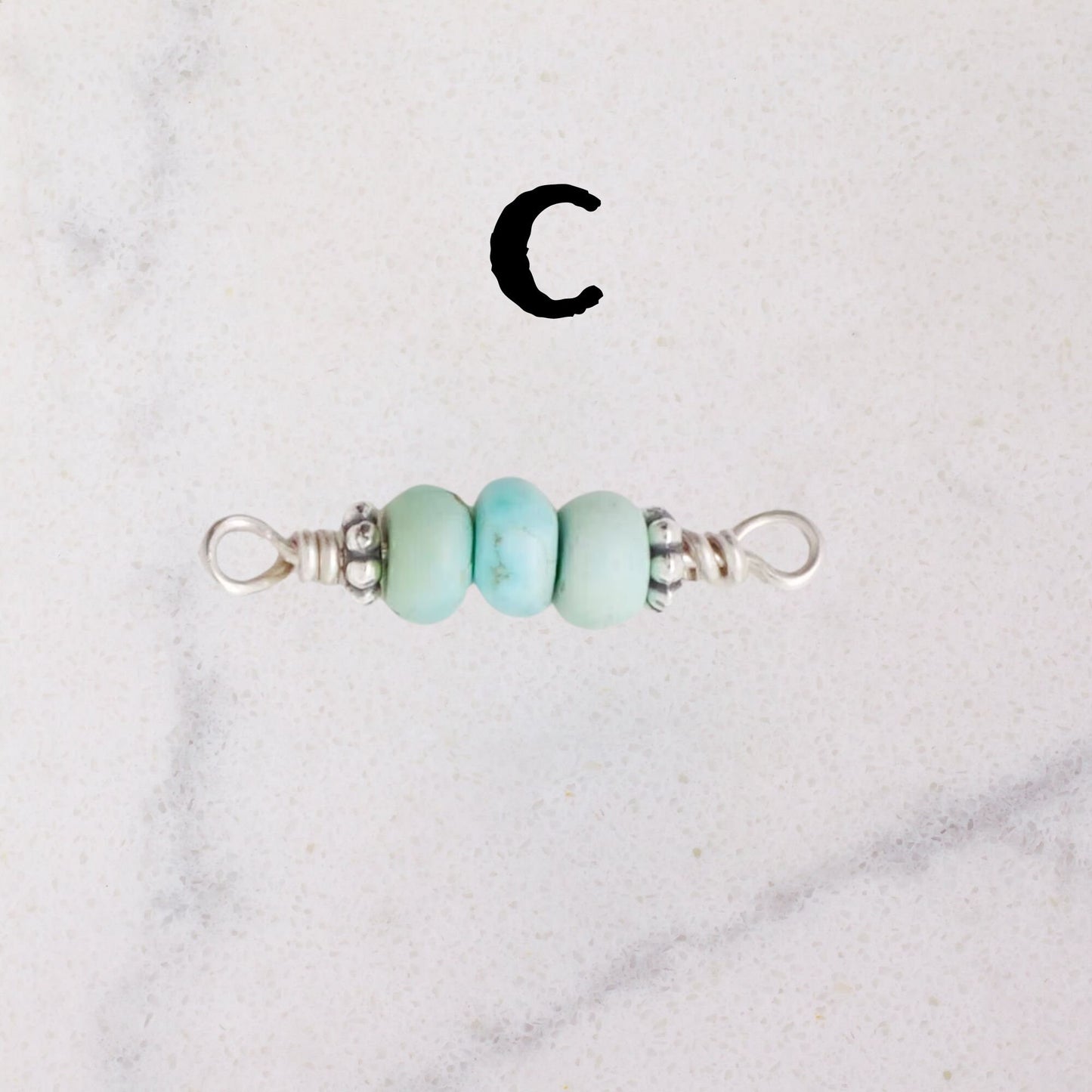 RARE Number 8 Mine Turquoise Connector Permanent Jewelry Charm