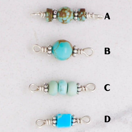 RARE Number 8 Mine Turquoise Connector Permanent Jewelry Charm