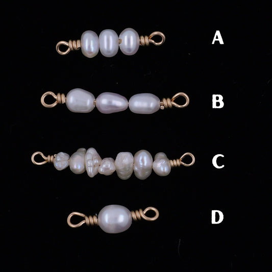 Permanent Jewelry Connector Genuine Freshwater Pearl Charms