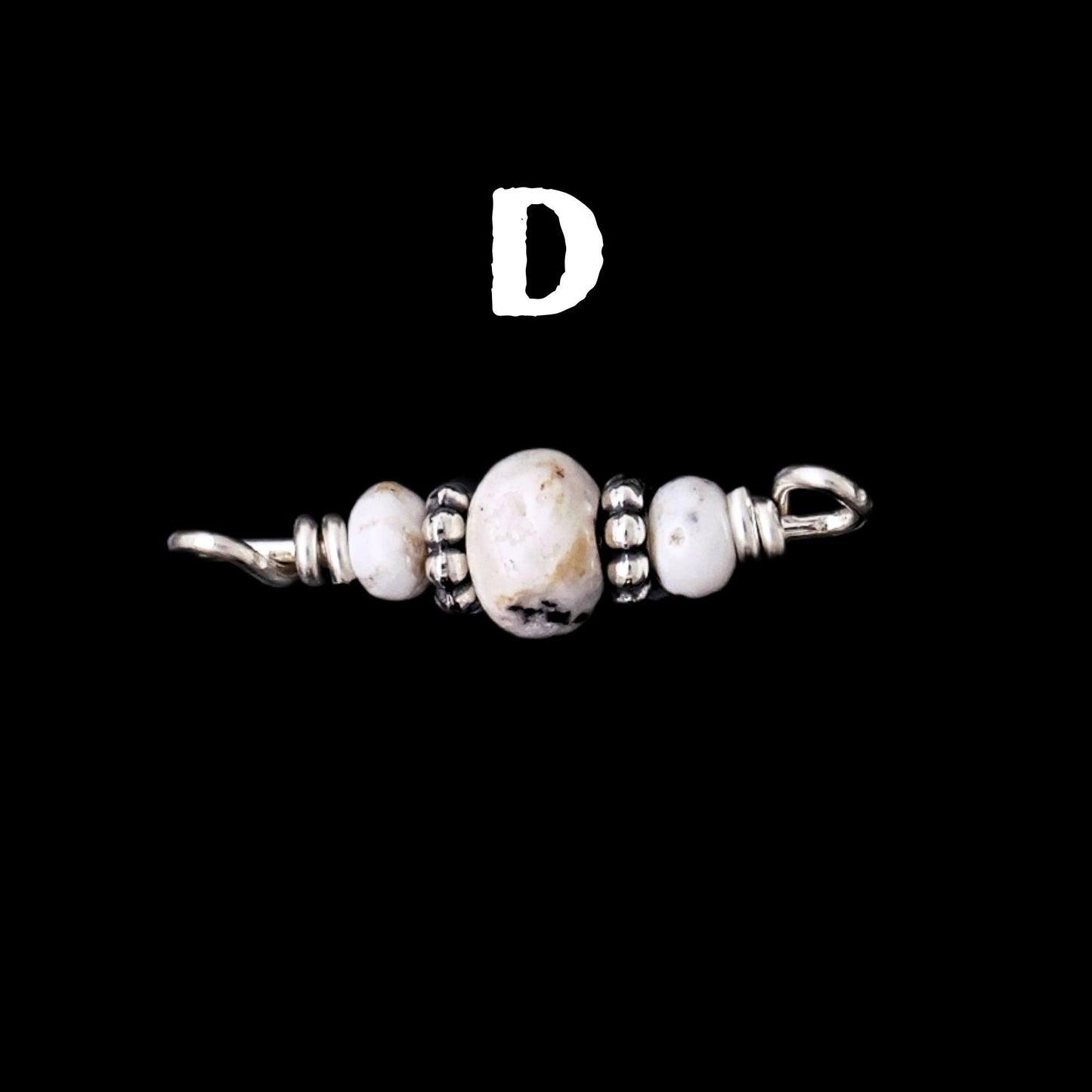 White Buffalo Turquoise Charm  RARE