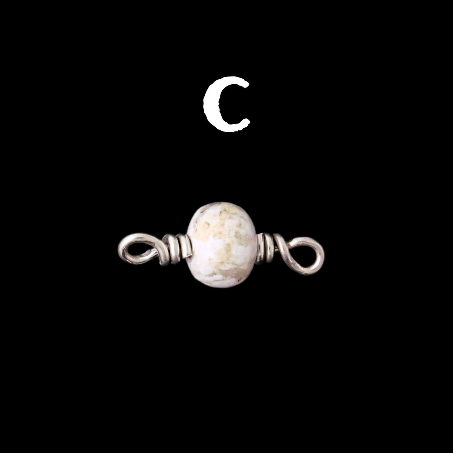 White Buffalo Turquoise Charm  RARE