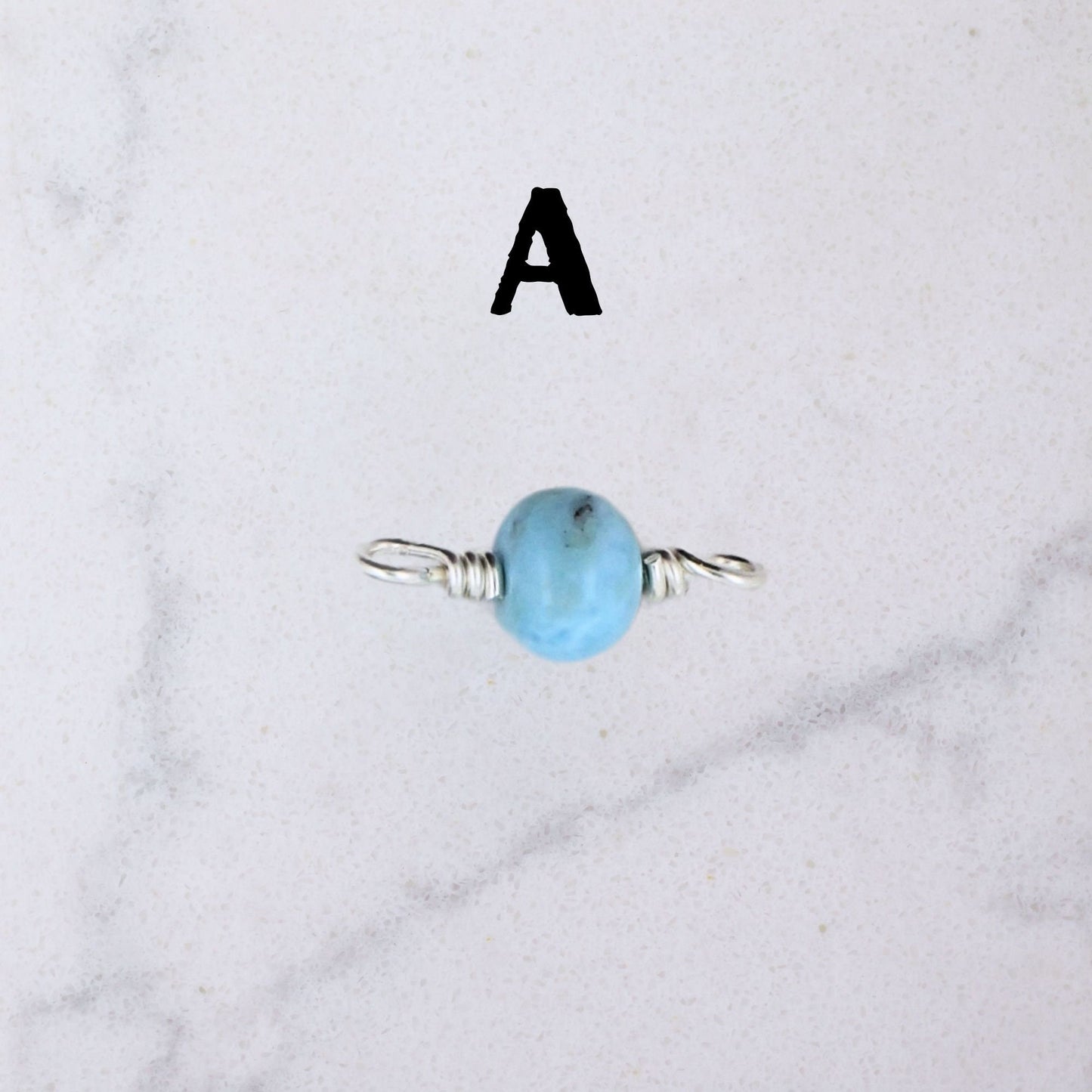 Genuine Larimar Permanent Jewelry Connector Charms