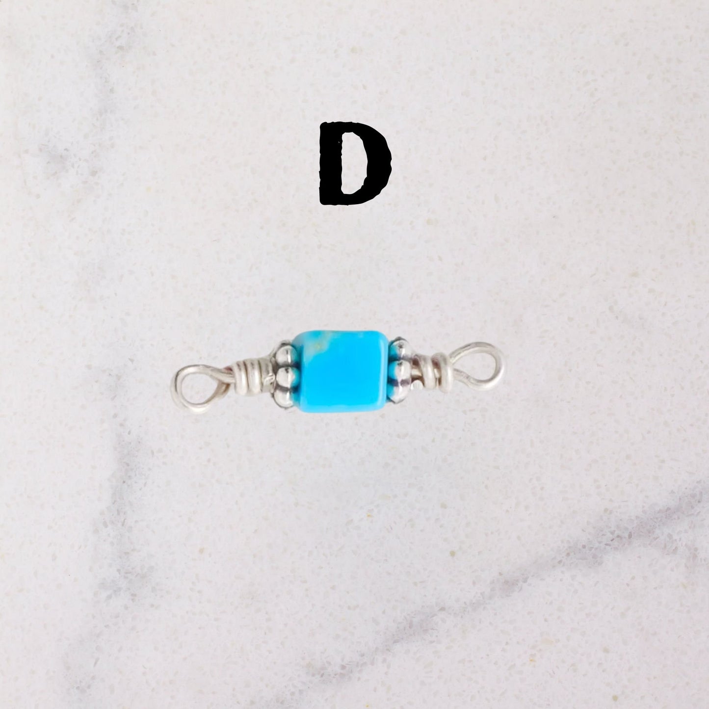 RARE Number 8 Mine Turquoise Connector Permanent Jewelry Charm