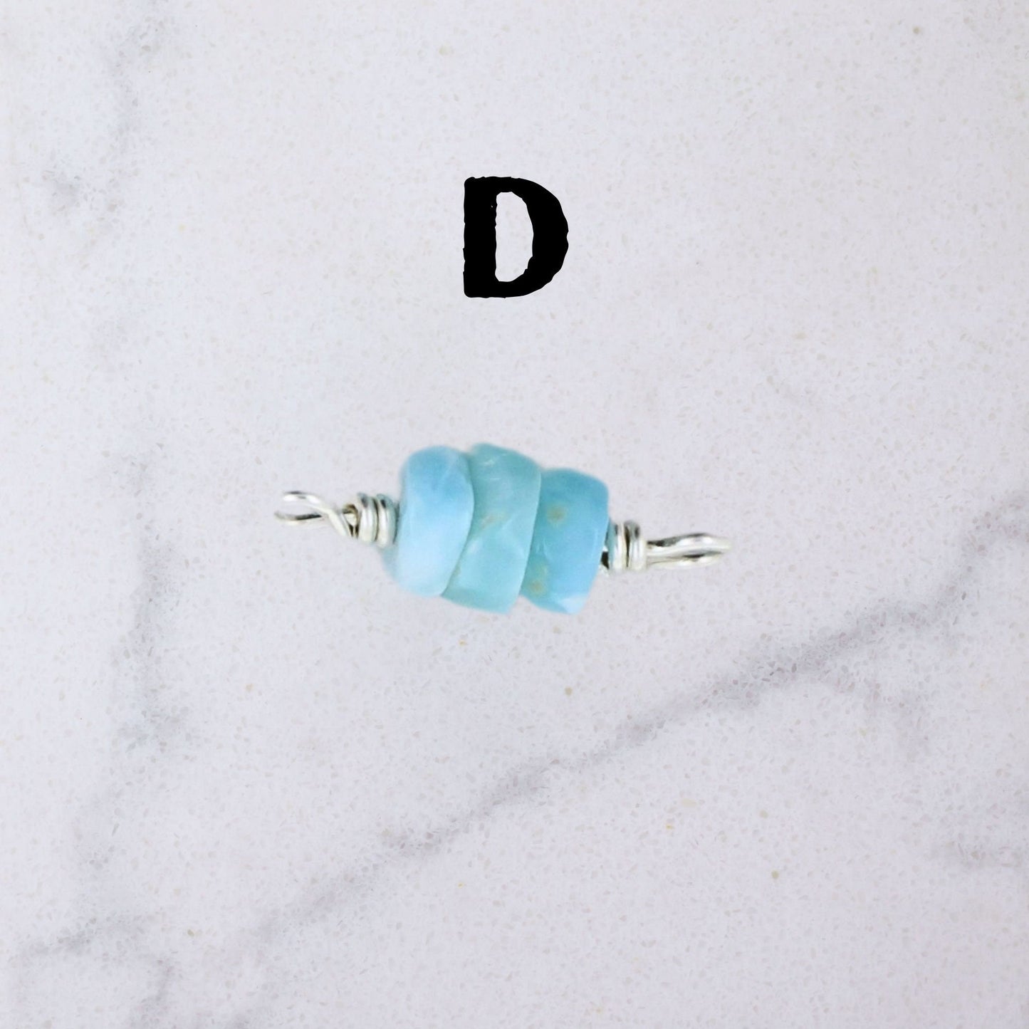 Genuine Larimar Permanent Jewelry Connector Charms