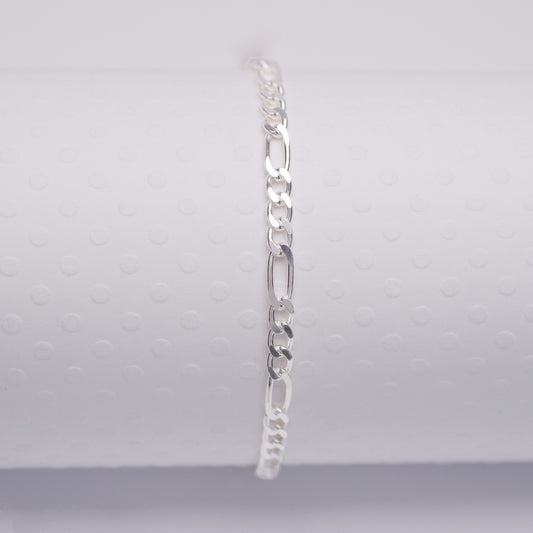 Figaro - Sterling Silver Anklet - ANK09 SS