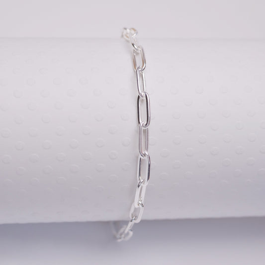 Paperclip - Sterling Silver Anklet - ANK20 SS