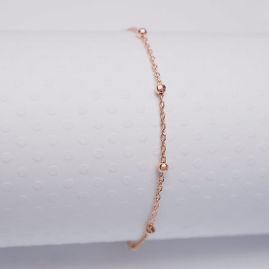 Cable Satellite - Rose Gold Vermeil Anklet - ANK14 RG