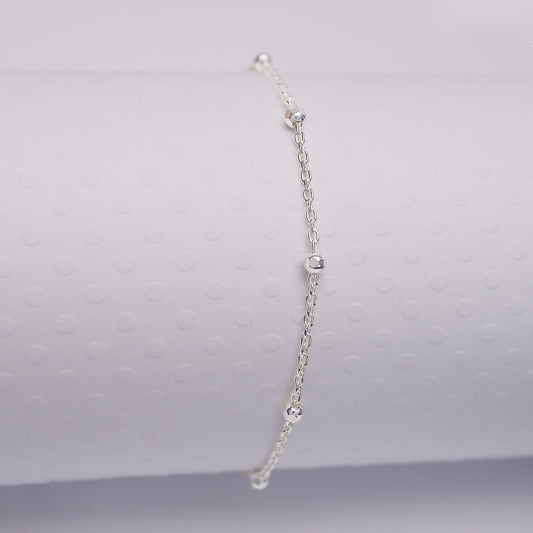 Cable Satellite - Sterling Silver Anklet - ANK14 SS