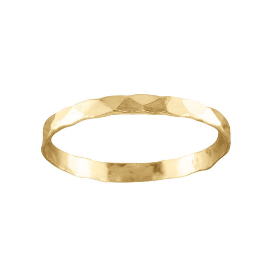 14K Solid Gold Classic Hammered Toe Ring - 14K TR01-H
