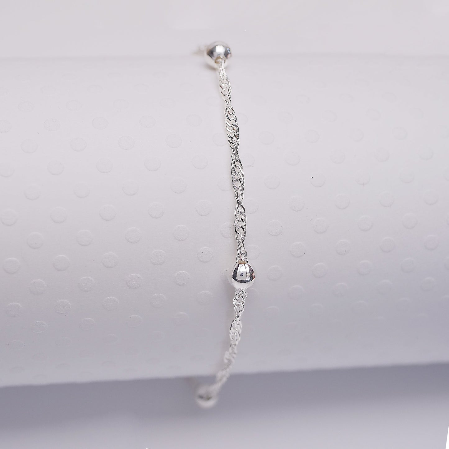 Twisted Satellite - Sterling Silver Anklet - ANK17 SS